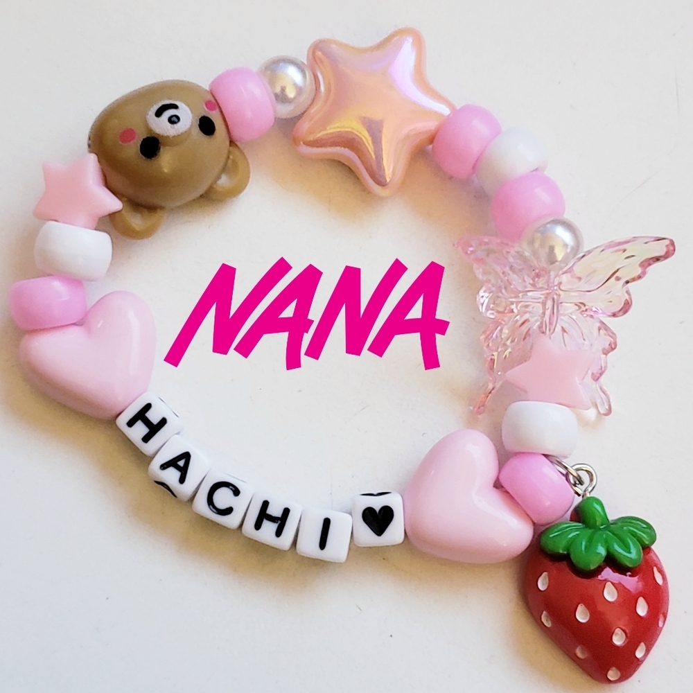 Handmade Strawberry charm Nana Anime Nana Komatsu (Hachi) Kandi Bracelet